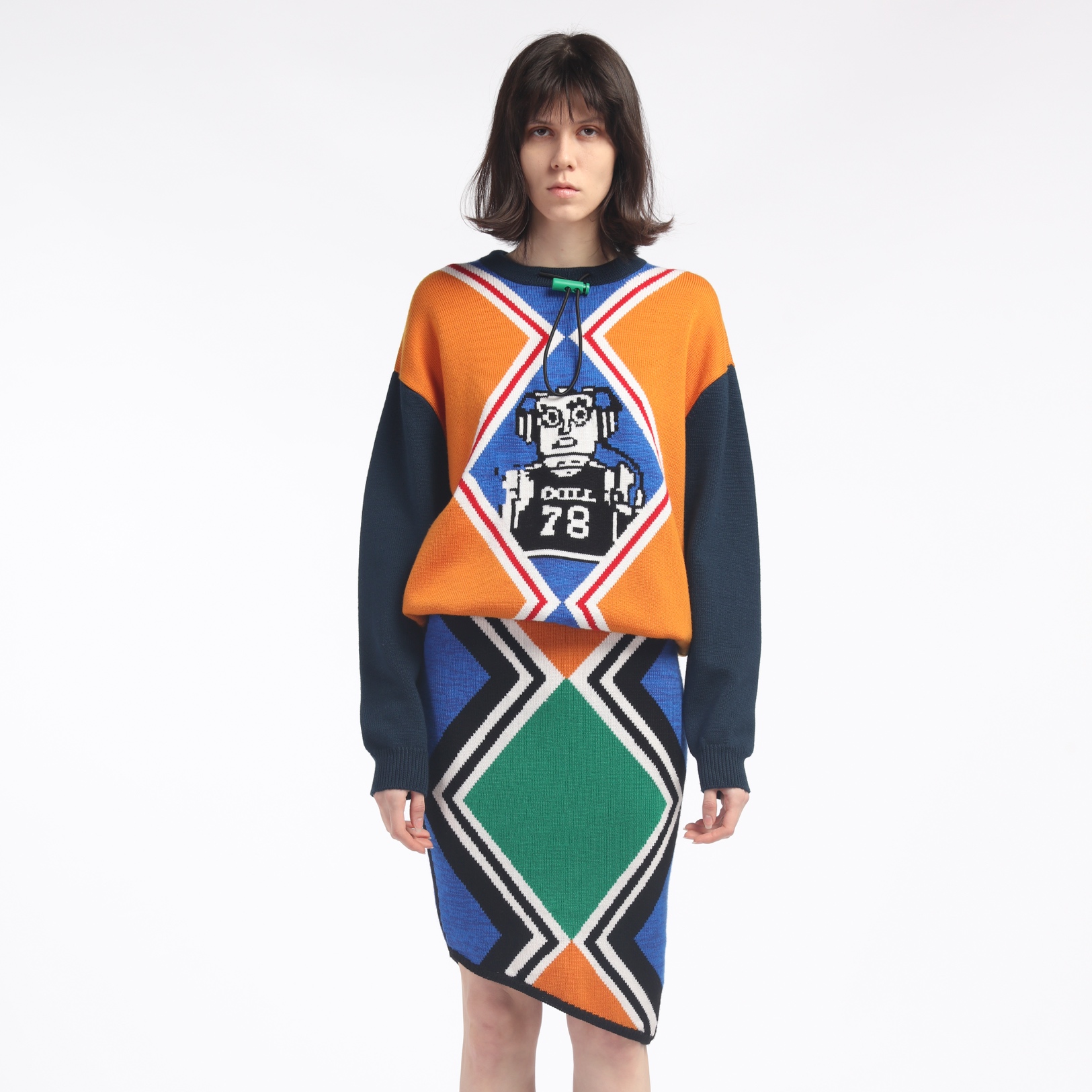 Robot series patchwork sweaters